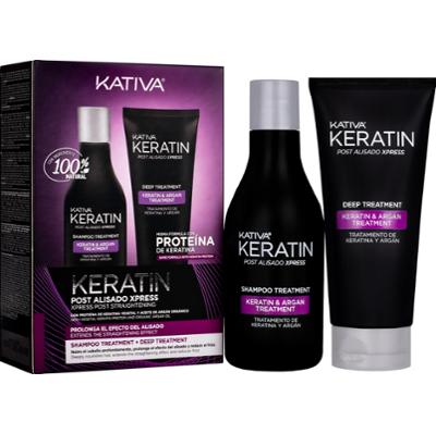 KATIVA Xpress – zestaw po keratynowym prostowaniu włosów: szampon i odżywka, 250ml + 200ml