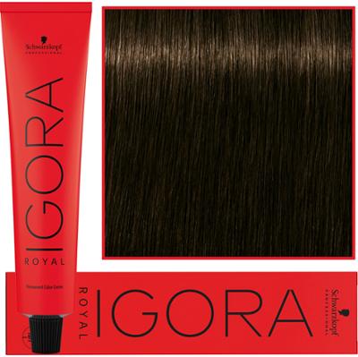 Schwarzkopf Professional Igora Royal - trwała farba do włosów o innowacyjnej formule, 60ml 4-63 | Średni Brąz Czekoladowy Mat