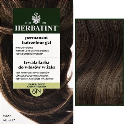 Herbatint Permanent Haircolour Gel – trwała, ziołowa farba do włosów w żelu, 170ml 6N | Ciemny Blond