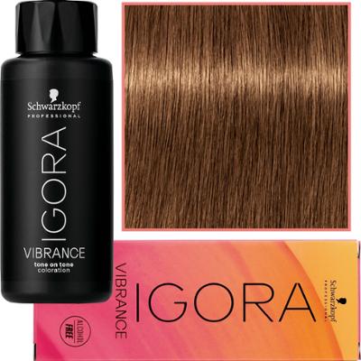 Schwarzkopf Professional Igora Vibrance – półtrwała farba do włosów bez amoniaku, 60ml 7-55 | Średni Blond Złoty Ekstra