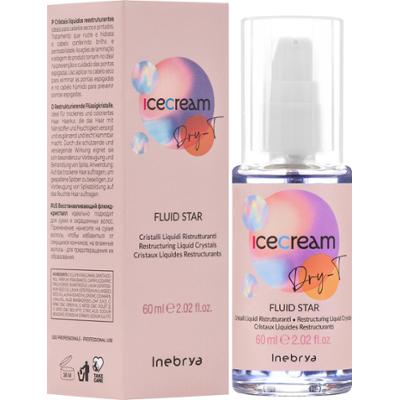 Inebrya Ice Cream Dry-T Fluid Star - kryształki do włosów suchych i farbowanych, 60ml