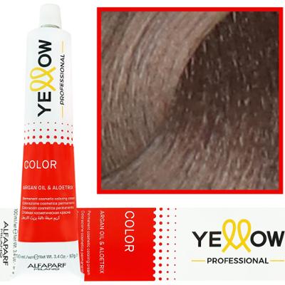 Alfaparf Yellow - trwała farba do włosów z aloesem i kiełkami pszenicy, 100ml 7,11 | Średni Intensywny Popielaty Blond