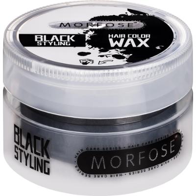 Morfose Hair Color Wax - koloryzujący wosk do włosów, mocny, matowe wykończenie, 100ml Black | Czarny