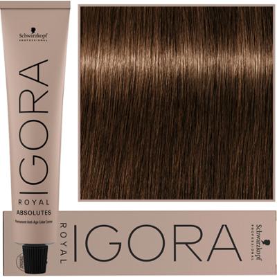 Schwarzkopf Professional Igora Royal Absolutes - trwała farba do włosów z kolagenem, 60ml 5-50 | Jasny Brąz Złoty Naturalny