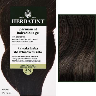 Herbatint Permanent Haircolour Gel – trwała, ziołowa farba do włosów w żelu, 170ml 3N | Ciemny Kasztan