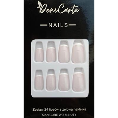 Deni Carte Tipsy French - sztuczne paznokcie w stylu francuskim, różne wzory Square Delicate French | Delikatny Kwadratowy