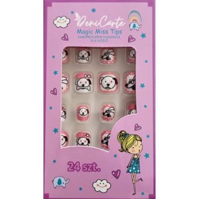 DeniCarte Kids Magic Miss Dog 970 - sztuczne paznokcie, tipsy dla dzieci, 24 szt.