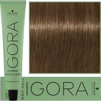 Schwarzkopf Professional Igora Zero Amm - profesjonalna farba do włosów bez amoniaku, 60ml 7-42  |  Średni Blond Beżowo Popielaty