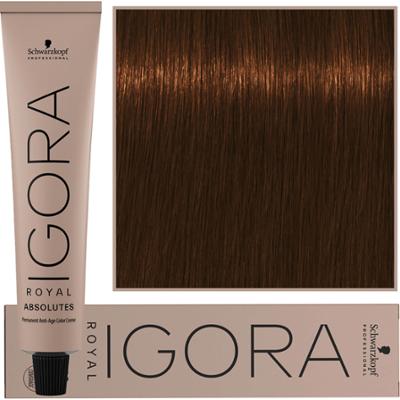 Schwarzkopf Professional Igora Royal Absolutes - trwała farba do włosów z kolagenem, 60ml 7-460 | Średni Blond Beżowo Czekoladowy Naturalny