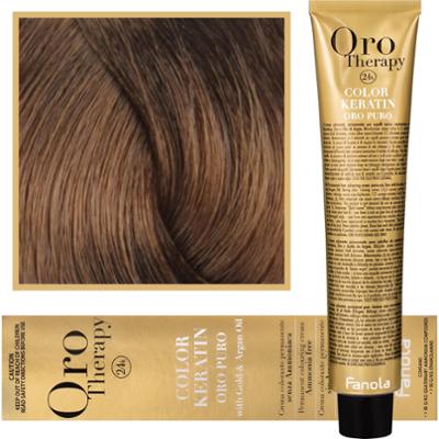 Fanola Oro Therapy - farba do włosów bez amoniaku, pełna paleta kolorów 7,14 | Orzech