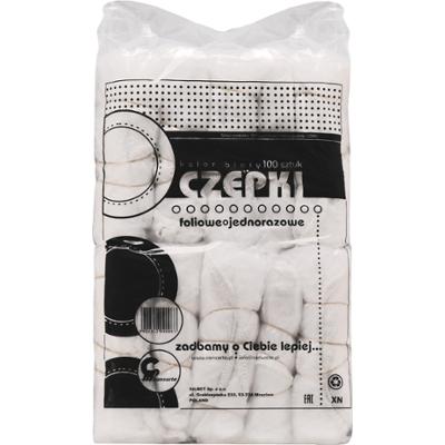 Eko-Higiena Jednorazowe czepki fryzjerskie z gumką, foliowe, 100szt