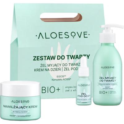 Aloesove Green zestaw do twarzy - krem, 50ml + żel myjący, 190ml + żel pod oczy, 15ml