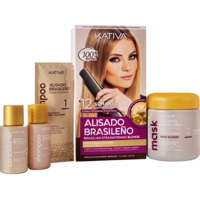 KATIVA Zestaw do keratynowego prostowania włosów blond