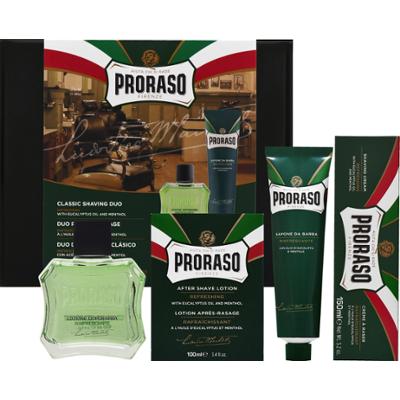 Proraso Refreshing Classic Duo Pack Shaving – krem do golenia i płyn po goleniu, 150ml+100ml
