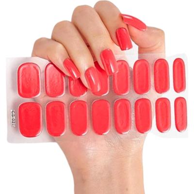 Deni Carte Naklejki Żelowe - naklejki na paznokcie utwardzane UV/LED, różne kolory Light Red | Jasny Czerwony