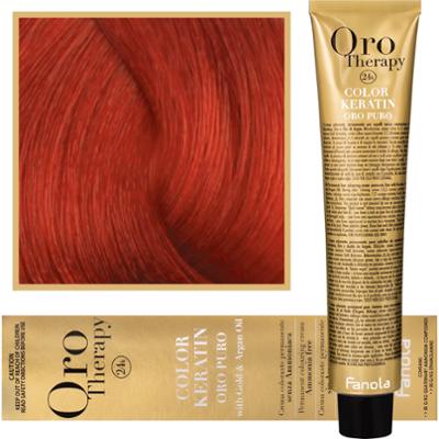 Fanola Oro Therapy - farba do włosów bez amoniaku, pełna paleta kolorów 7,606 | Ciepły Czerwony Blond
