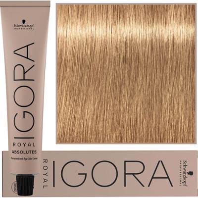 Schwarzkopf Professional Igora Royal Absolutes - trwała farba do włosów z kolagenem, 60ml 9-560 | Ekstra Jasny Blond Złoto Czekoladowo Naturalny
