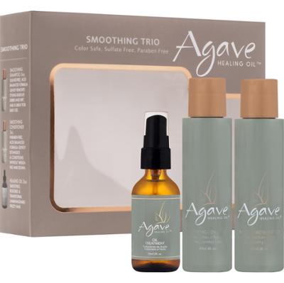 Agave Smoothing TRIO - zestaw wygładzający włosy po zabiegach chemicznych, 2x89ml i 59ml