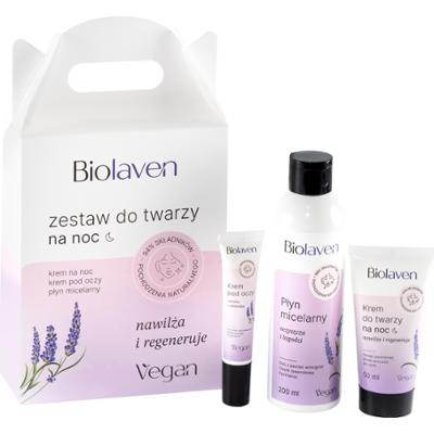 Biolaven Zestaw do twarzy na noc – kompleksowa nocna pielęgnacja, 200ml+50ml+15ml