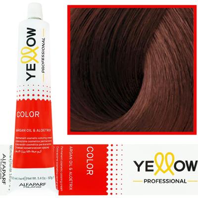 Alfaparf Yellow - trwała farba do włosów z aloesem i kiełkami pszenicy, 100ml 7,53 | Średni Mahoniowy Złoty Blond