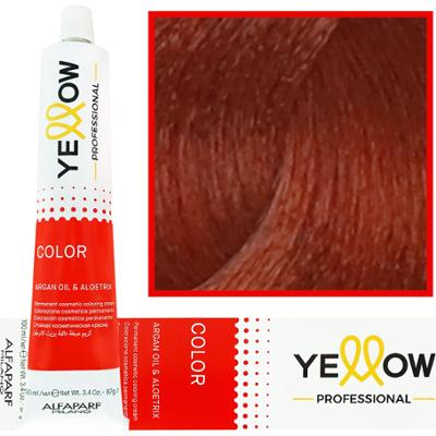 Alfaparf Yellow - trwała farba do włosów z aloesem i kiełkami pszenicy, 100ml 7,4 | Średni Miedziany Blond