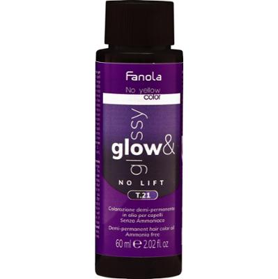 Fanola No Yellow Glow&Glossy - toner olejowy neutralizujący żółte tony, 60ml T.21