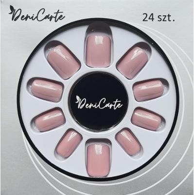 DeniCarte Square - krótkie gotowe tipsy do stylizacji paznokci, różne kolory Beige Nude | Cielisty beżowy