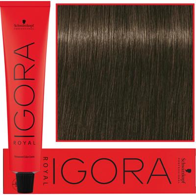 Schwarzkopf Professional Igora Royal - trwała farba do włosów o innowacyjnej formule, 60ml 6-16 | Ciemny Blond Cendre Czekoladowy