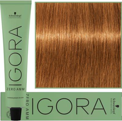 Schwarzkopf Professional Igora Zero Amm - profesjonalna farba do włosów bez amoniaku, 60ml 7-67  |  Średni Blond Czekoladowo Miedziany
