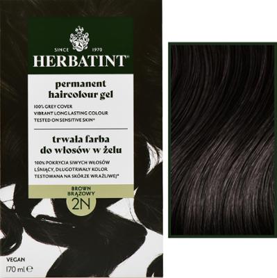 Herbatint Permanent Haircolour Gel – trwała, ziołowa farba do włosów w żelu, 170ml 2N | Brązowy