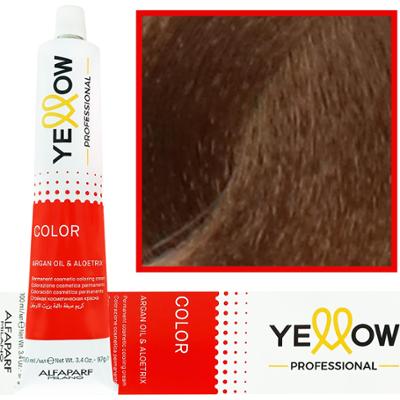 Alfaparf Yellow - trwała farba do włosów z aloesem i kiełkami pszenicy, 100ml 7 Cool | Zimny Średni Naturalny Blond