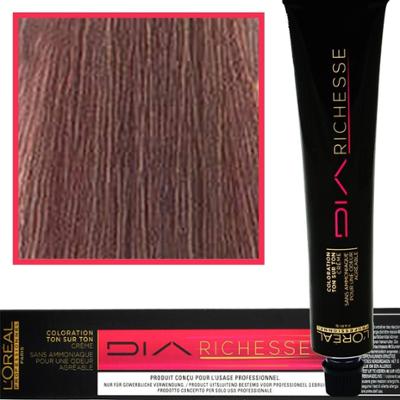 Loreal Dia Richesse - farba do włosów bez amoniaku, 50ml 6.12 Ciemy Blond Popielato-Opalizujący