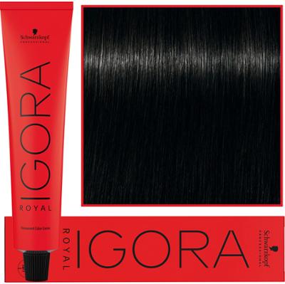 Schwarzkopf Professional Igora Royal - trwała farba do włosów o innowacyjnej formule, 60ml 1-0 | Czarny Naturalny