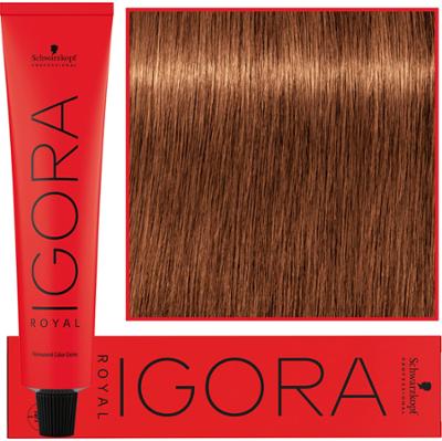 Schwarzkopf Professional Igora Royal - trwała farba do włosów o innowacyjnej formule, 60ml 7-76 | Średni Blond Miedziano Czekoladowy