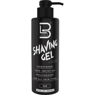 L3VEL3 Shaving Gel Ice - przezroczysty żel do golenia o świeżym zapachu, 500ml