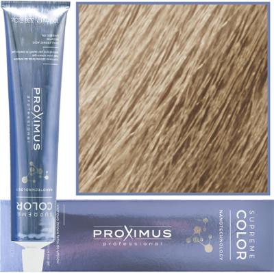 Proximus Supreme Color Nanotechnology – profesjonalna farba do włosów z kwasem hialuronowym, 100ml 10,13 | Rozjaśniający Popielato Złoty Blond