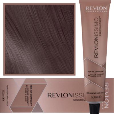 Revlon Revlonissimo Colorsmetique High Coverage - profesjonalna farba do siwych włosów, 60ml HC 4,25 | Średni Opalizujący Mahoniowy Brąz