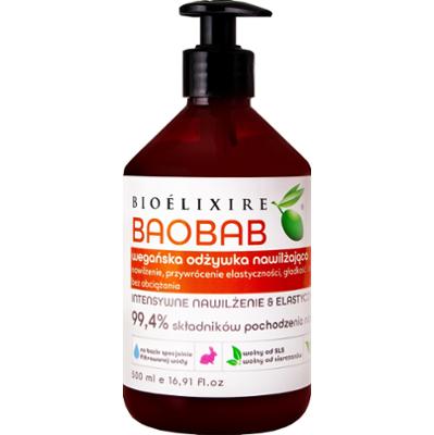 Bioelixire Baobab - wegańska odżywka nawilżająca do włosów, 500ml