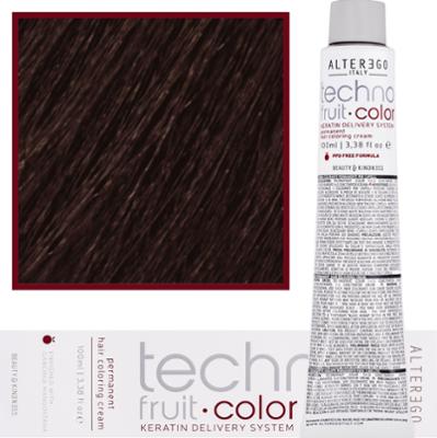 Alter Ego Technofruit Color - farba z keratyną do trwałej koloryzacji włosów, 100ml 7/71 | Blond Brązowo Popielaty