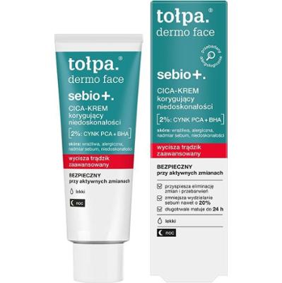 tołpa. sebio+. korygujący niedoskonałości CICA-KREM, LEKKI, NOC, 40 ml