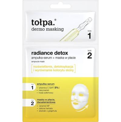 tołpa. dermo masking dwuetapowa maska w płachcie, radiance detox ampoule mask, 1 szt.