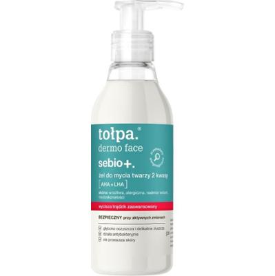 tołpa. sebio+. żel do mycia twarzy 2 kwasy: AHA + LHA, 195 ml