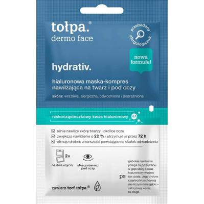 tołpa. hydrativ. hialuronowa maska-kompres nawilżająca na twarz i pod oczy, 2x6 ml