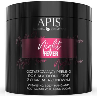 Oczyszczający peeling do ciała, dłoni i stóp z cukrem trzcinowym Apis Night Fever 700 g