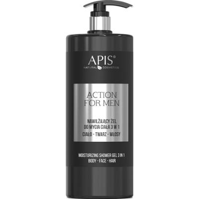 Nawilżający żel do mycia ciała 3w1 dla mężczyzn Apis Action For Men 1l