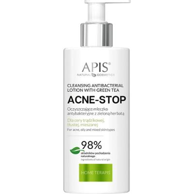 Oczyszczające mleczko antybakteryjne z zieloną herbatą Apis Acne-Stop Home Terapis 300 ml