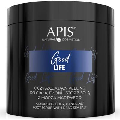 Oczyszczający peeling do ciała, dłoni i stóp z solą z Morza Martwego Apis Good Life 700 g