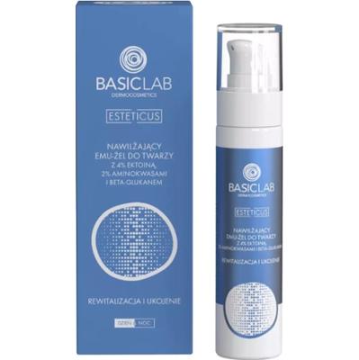 Nawilżający emu-żel do twarzy z 4% ektoiną, aminokwasami i beta-glukanem - BasicLab - 50 ml