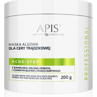 Maska algowa dla cery trądzikowej z bambusem, zieloną herbatą, czarnym błotem z Morza Martwego Apis Acne-Stop 200 g