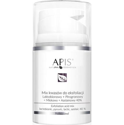 Mix kwasów do eksfoliacji Laktobionowy + Pirogronowy + Mlekowy + Azelainowy 40% Apis 50 ml